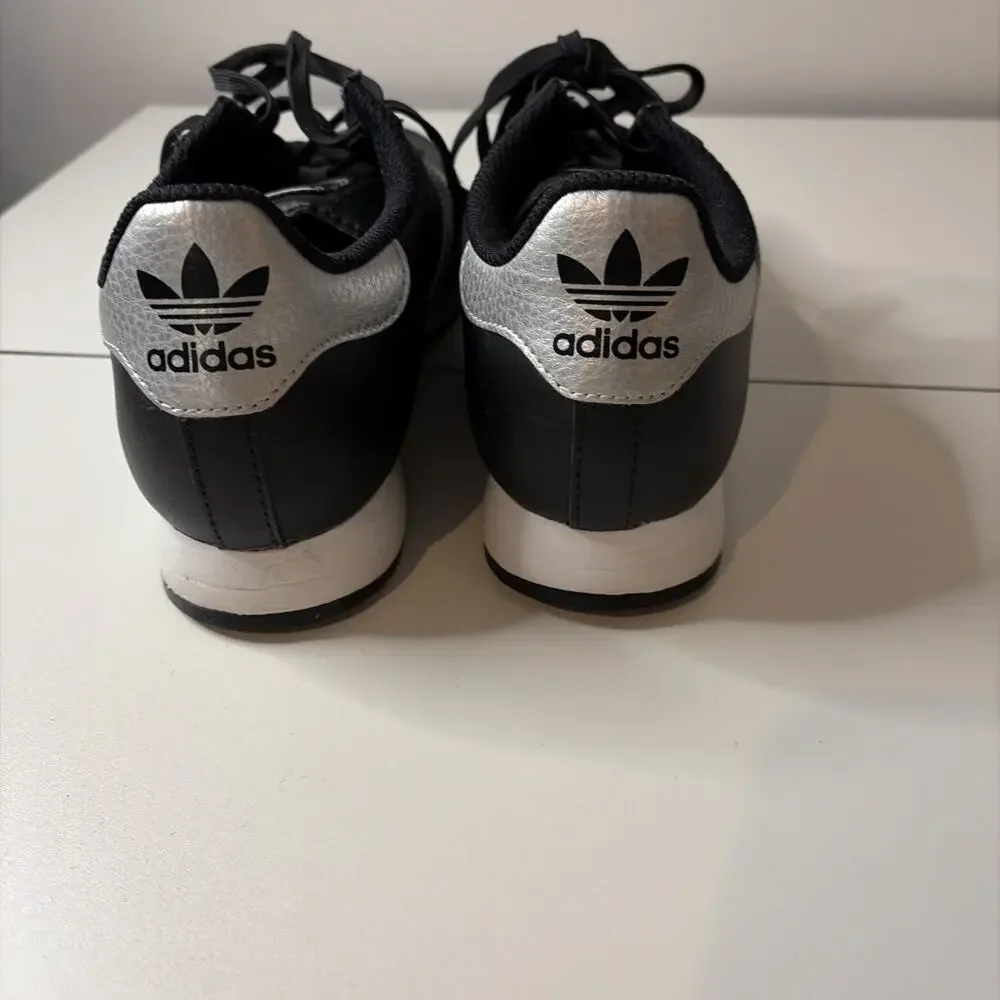 Adidas Originals Samoa J Women's Casual Sneakers Black -Triple Silver, Size 7